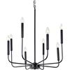 Image 1 : Wellmet Black Farmhouse Chandeliers 8-Light Classic Candle Ceiling Hanging Light Fixture Rustic Pend
