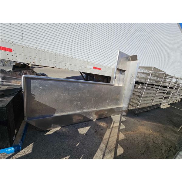 Stainless Steel L Shaped Counter Top with Sink 108 x 79 inches