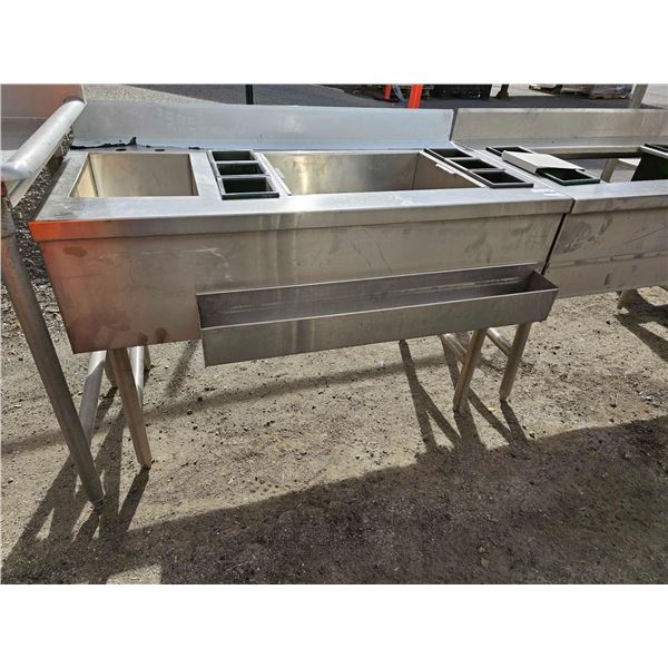 Commercial Stainless Steel Double Well Cocktail Service Station 48Wx25Dx32T