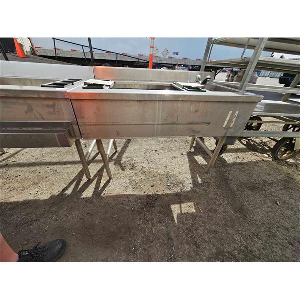 Commercial Stainless Steel Double Well Cocktail Service Station 48Wx25Dx32T