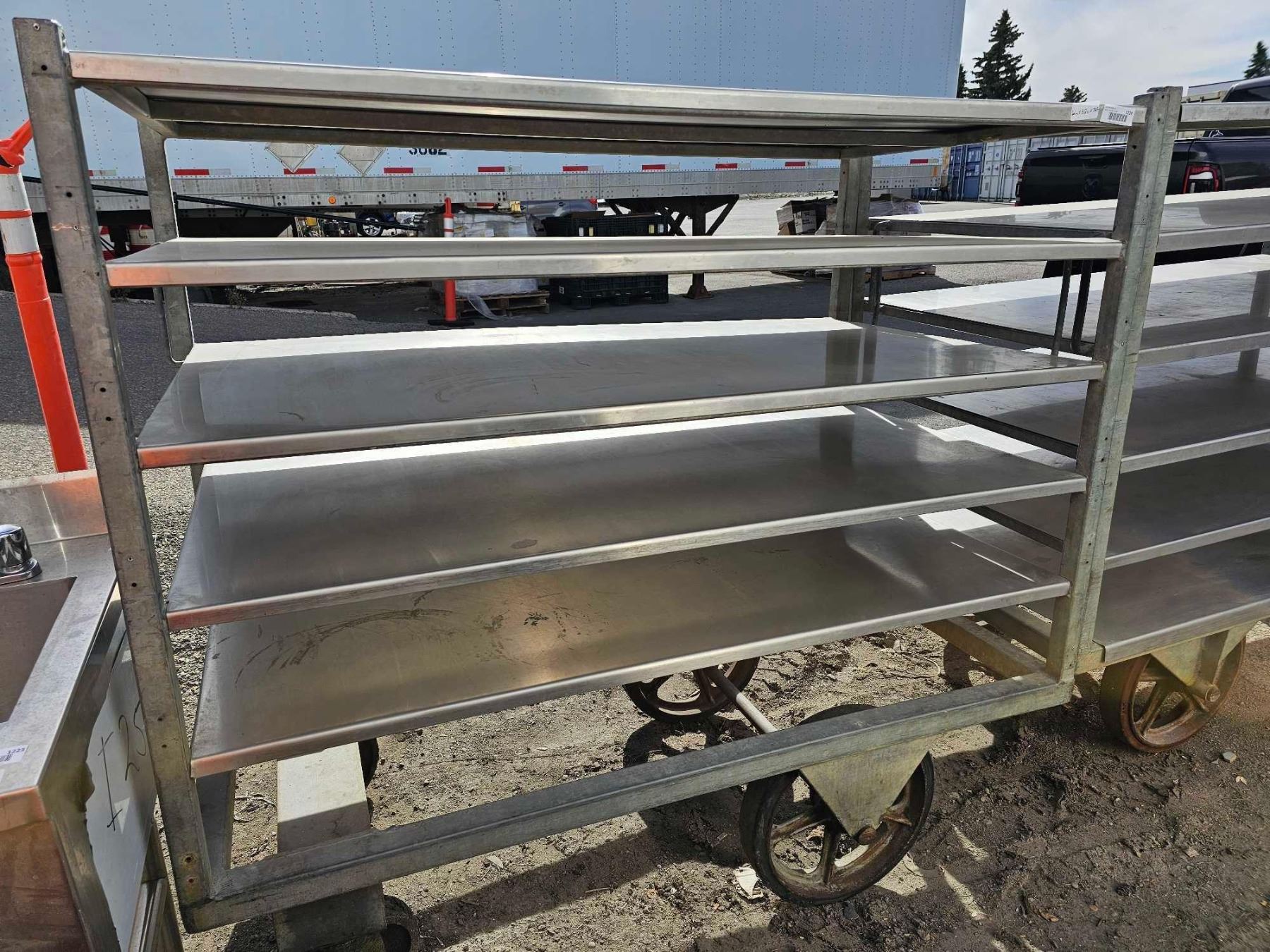Commercial Stainless Steel 5 Shelf Rolling Stock Rack 61wx32dx56t