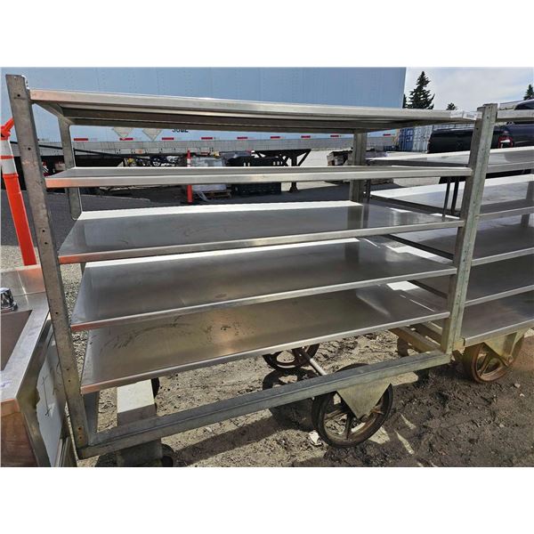Commercial Stainless Steel 5 Shelf Rolling Stock Rack 61wx32dx56t