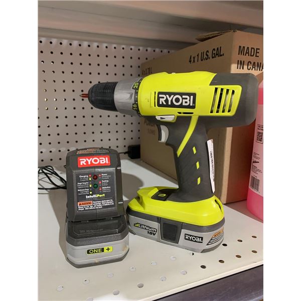 Ryobi P271 One+ 18 Volt Lithium Ion 1/2 Inch 2-Speed Drill Driver With Charger And Battery