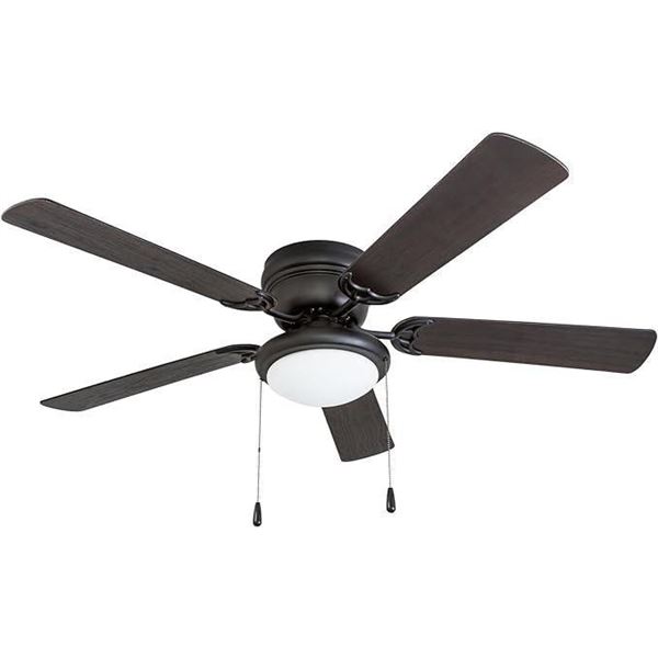 Portage Bay Fans West Hill 52" Ceiling Fan Matte Black Finish w/ Frosted Glass