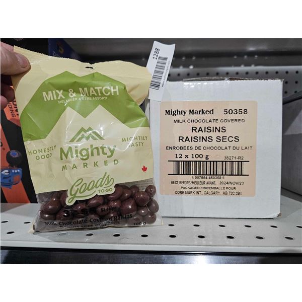 Mighty Mark Chocolate Covered Raisins 12 x 100g