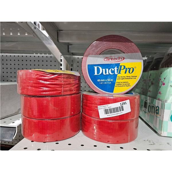 Cantech DuctPro Duct Tape 48mmx55m ,Red Lot of 6
