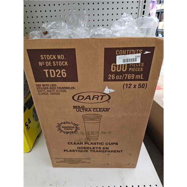 Solo 26oz plastic drinking cups case lot 600