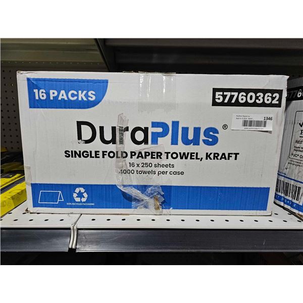 DuaPlus Single Fold Paper Towels 16 x 250 Case
