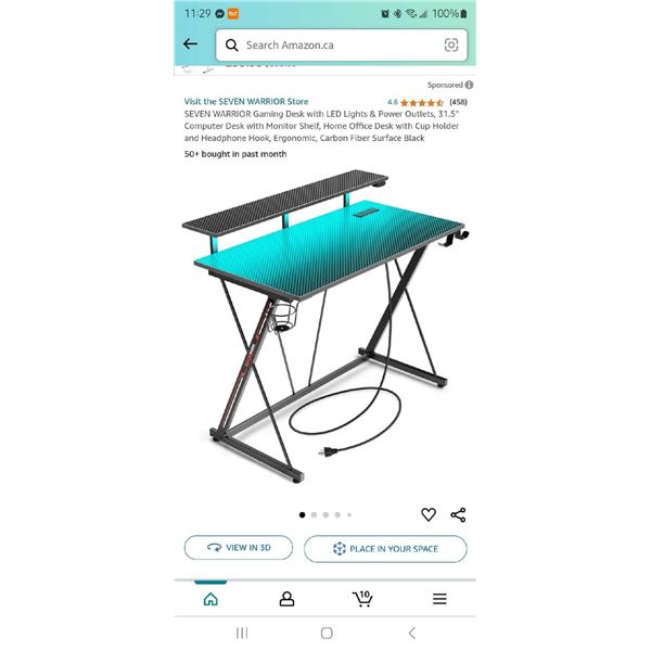 Seven Warriors LED Gaming Desk