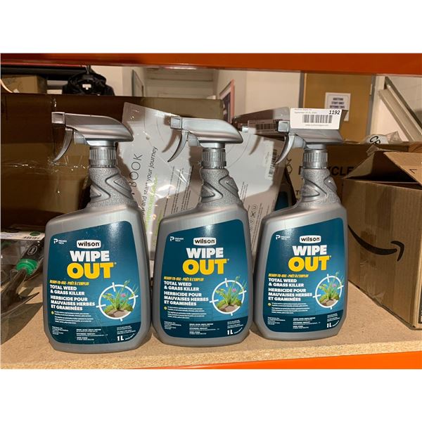 Wilson Wipe Out Ready To Use Total Weed & Grass Killer 1 L x 3