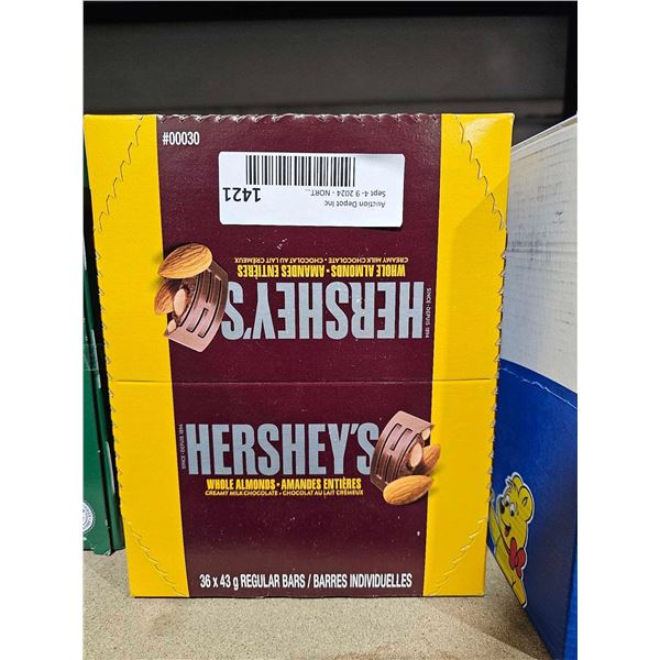 Hersheys Whole almond Chocolate Bars case 36 x 43g