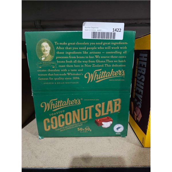 Whittakers Coconut Slab Chocolate Bars 50 x 50g