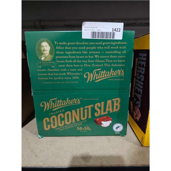 Whittakers Coconut Slab Chocolate Bars 50 x 50g
