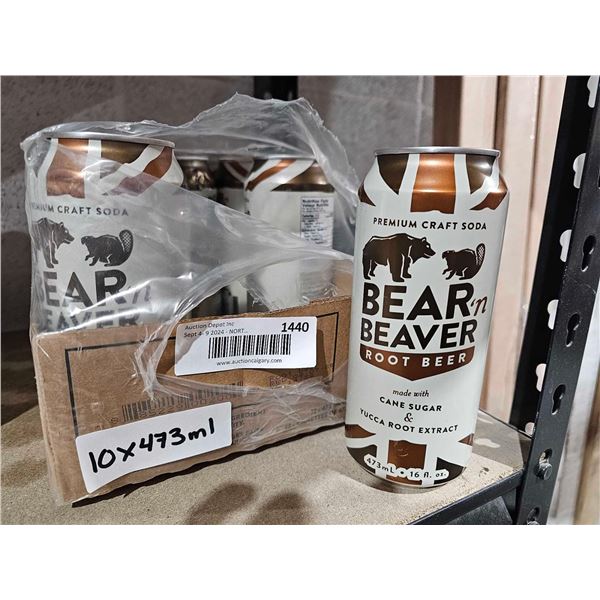Bear n Beaver Cane Suger Root Beer 10 x 473ml