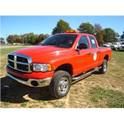 DODGE D2500 SLT LAMAMIE 4 X 4 CREW CAB PICKUP, s/n 3D7KU28C43G857919: