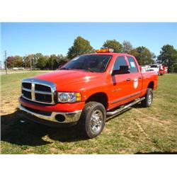 DODGE D2500 SLT LAMAMIE 4 X 4 CREW CAB PICKUP, s/n 3D7KU28C43G834995: