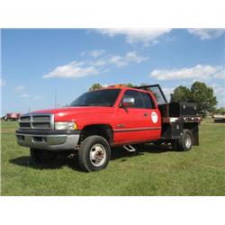 DODGE D3500 EXTENDED CAB 4 X 4 UTILITY TRUCK, s/n 3B7MF33D6VM578740: