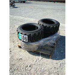 QUANTITY OF (4) 10 X 16.5 NHS (NEW) SKID STEER TIRES