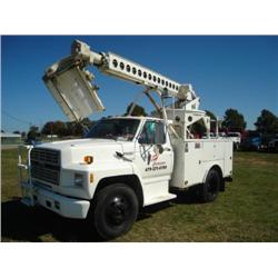 FORD F600 S/A BUCKET TRUCK, s/n 1FDMF60J6MVA19085
