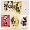 Image 2 : Purple & Green Suit Santa Claus Christmas Holiday Greeting Postcards 8