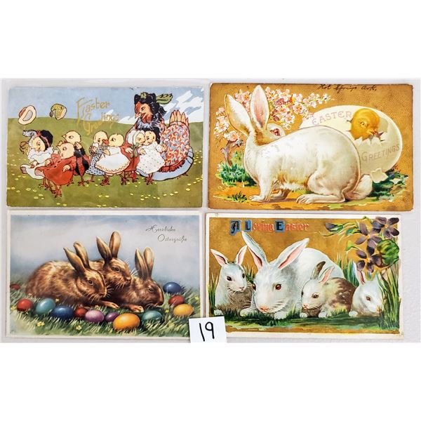 Easter Holiday Greeting Postcards - All with Bunnies & Chicks 28 Cards