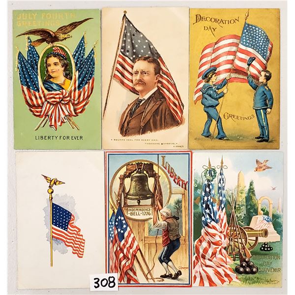 Patriotic Flag Greeting Postcards 28