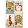 Image 1 : Holiday Greeting Postcards with Clocks 60+