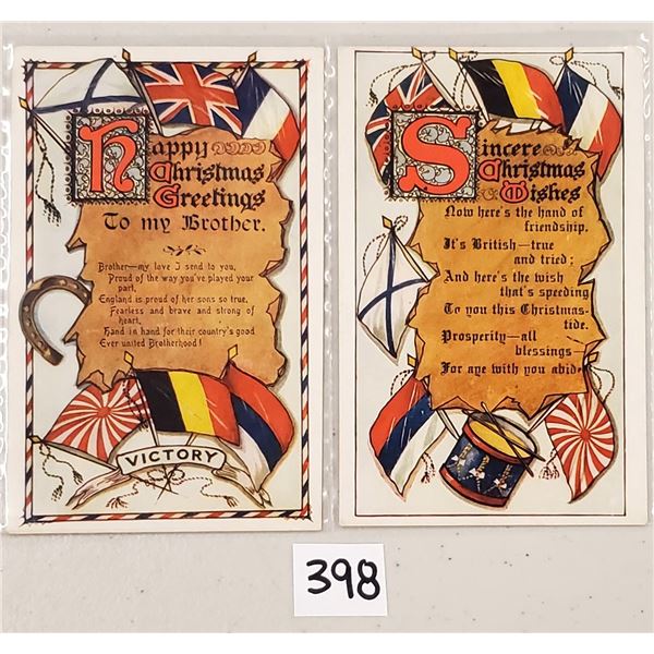 Good Luck - Victory - Christmas Wishes Patriotic Country Flag Postcards 6