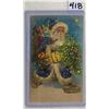 Image 1 : Novelty - Hold To Light Purple Suit Santa Claus Christmas Holiday Greeting Postcard