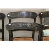 Image 2 : Set of four antique side chairs with rattan seats and decorative painted floral backs
