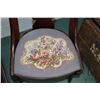 Image 2 : Antique flame mahogany side chair with needlepoint upholstered seat
