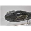 Image 2 : Inuit carved soapstone whale, signed by artist Dimu, 9" in length