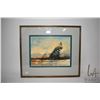 Image 2 : Framed original watercolour painting of a blustery landscape, signed by artist Tom Tinkler '05, 11" 