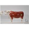 Image 2 : Two vintage Beswick porcelain Hereford cattle including 8" long bull and 7" cow