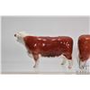 Image 8 : Two vintage Beswick porcelain Hereford cattle including 8" long bull and 7" cow
