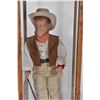 Image 2 : Vintage Effanbee doll of John Wayne 17" in height in custom made oak and glass cabinet 22" in height
