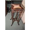 Image 2 : Asian rosewood statuary stand with marble insert top, 32" H X 13" square