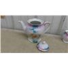 Image 2 : 6pce Tea Set: Cream, Sugar, Tea Pot, Dainty Tray, Wedgewood Embossed