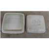 Image 8 : 6pce Tea Set: Cream, Sugar, Tea Pot, Dainty Tray, Wedgewood Embossed