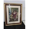 Image 1 : Fancy Framed Needle Point Picture 18 1/2'' x 23'' 