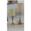 Image 1 : Working Metal Silver Living Room/Bedroom Lamp with Ivory Lamp Shade