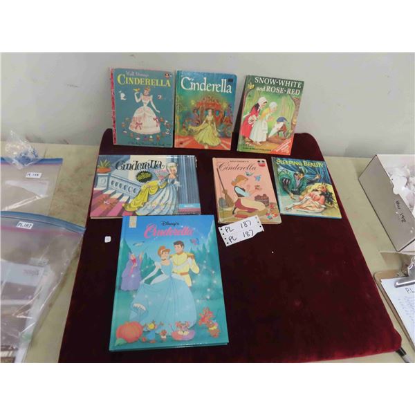Assortment of Disney Childrens Books - Some Vintage , Cinderella , 