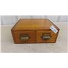 Image 1 : Antique Oak 2 Door Index Cabinet 5'' x 13'' x 12'' 