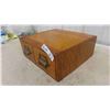 Image 3 : Antique Oak 2 Door Index Cabinet 5'' x 13'' x 12'' 