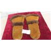 Image 1 : Pair of Leather Mitts with Fur Trim 