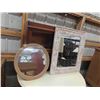 Image 1 : Painted Wood Framed Mirror 18'' Across, Rope/Wood Framed Mirror