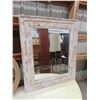 Image 2 : Painted Wood Framed Mirror 18'' Across, Rope/Wood Framed Mirror