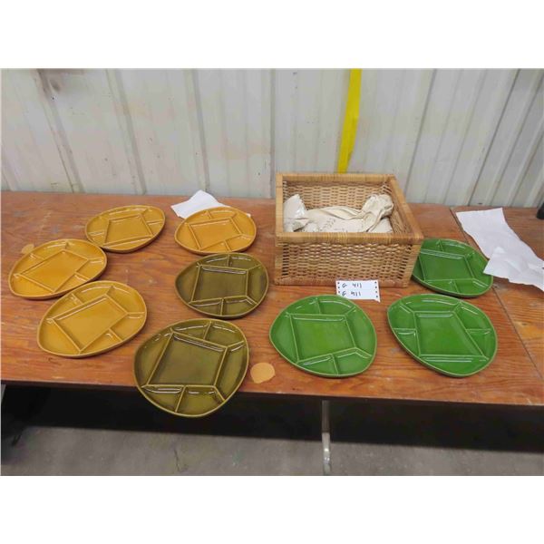 9 Sunburst Party Plates - 3 Different Colours 