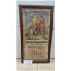 Image 1 : 1950 July Framed Calender from Nichols Farm Equipment. Medicine Hat 