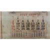 Image 2 : 1950 July Framed Calender from Nichols Farm Equipment. Medicine Hat 